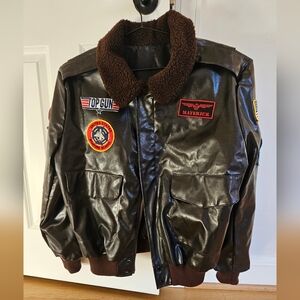 Top Gun Costume Maverick Bomber/leather Flight Jacket